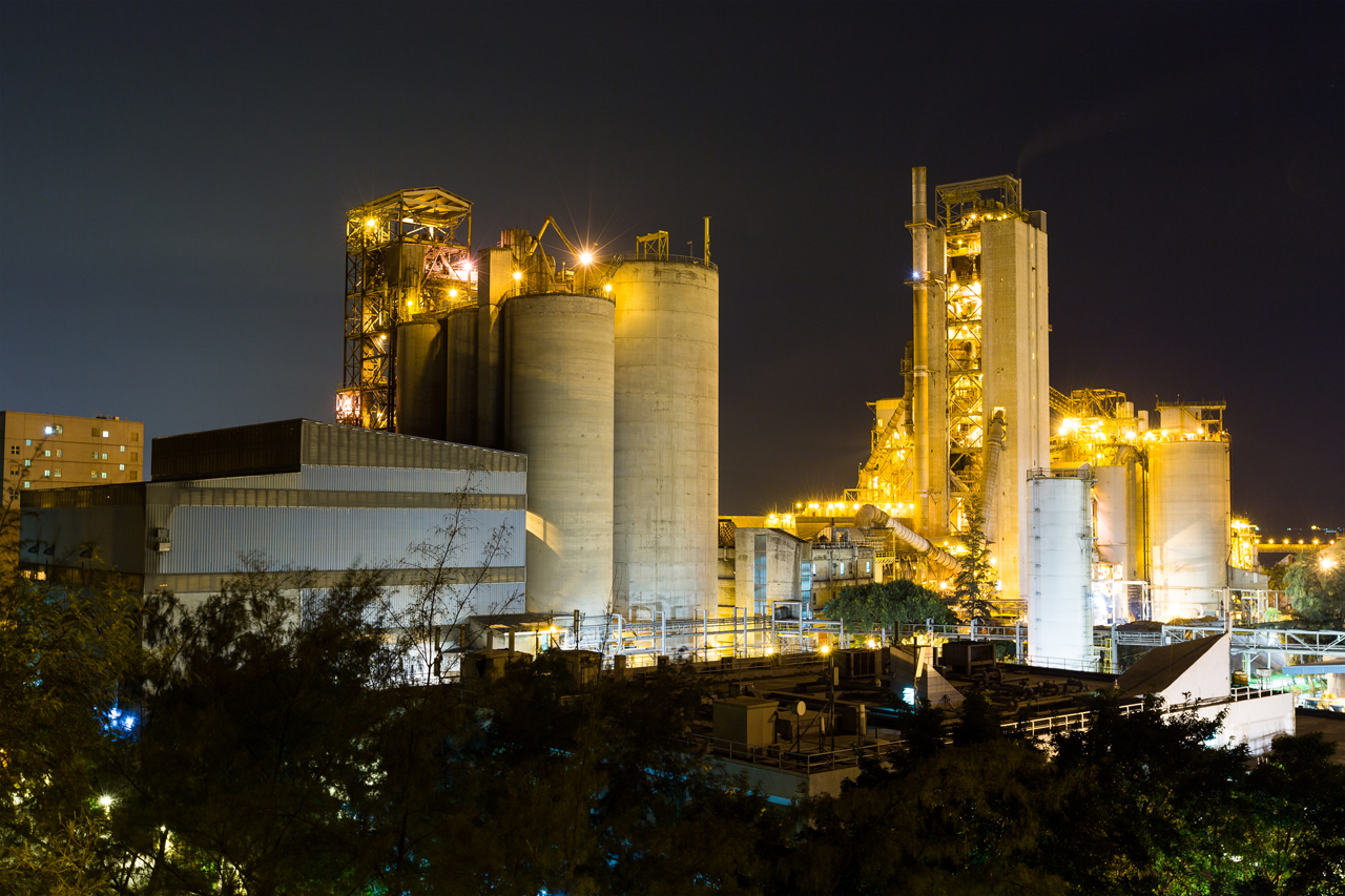 Cement Plant at Night